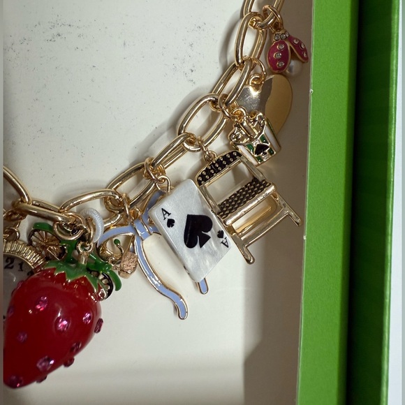 Kate Spade Gold Necklace with Red and Black Charms - Picture 4 of 6